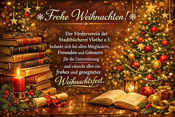 Frohe Weihnachten wünscht der Förderverein der Stadtbücherei Vlotho